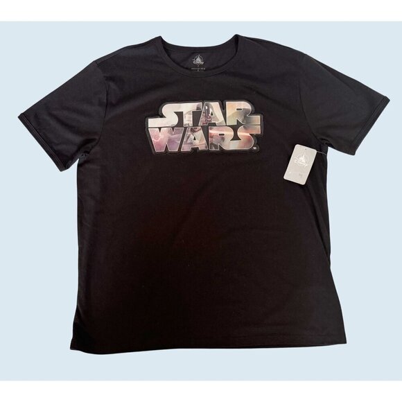 DISNEY Parks STAR WARS Logo Tee T Shirt Black NEW NWT Size Men's XL - Picture 2 of 7
